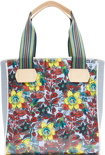 Consuela Pax Your Way Bag Blue Leather with Flowers