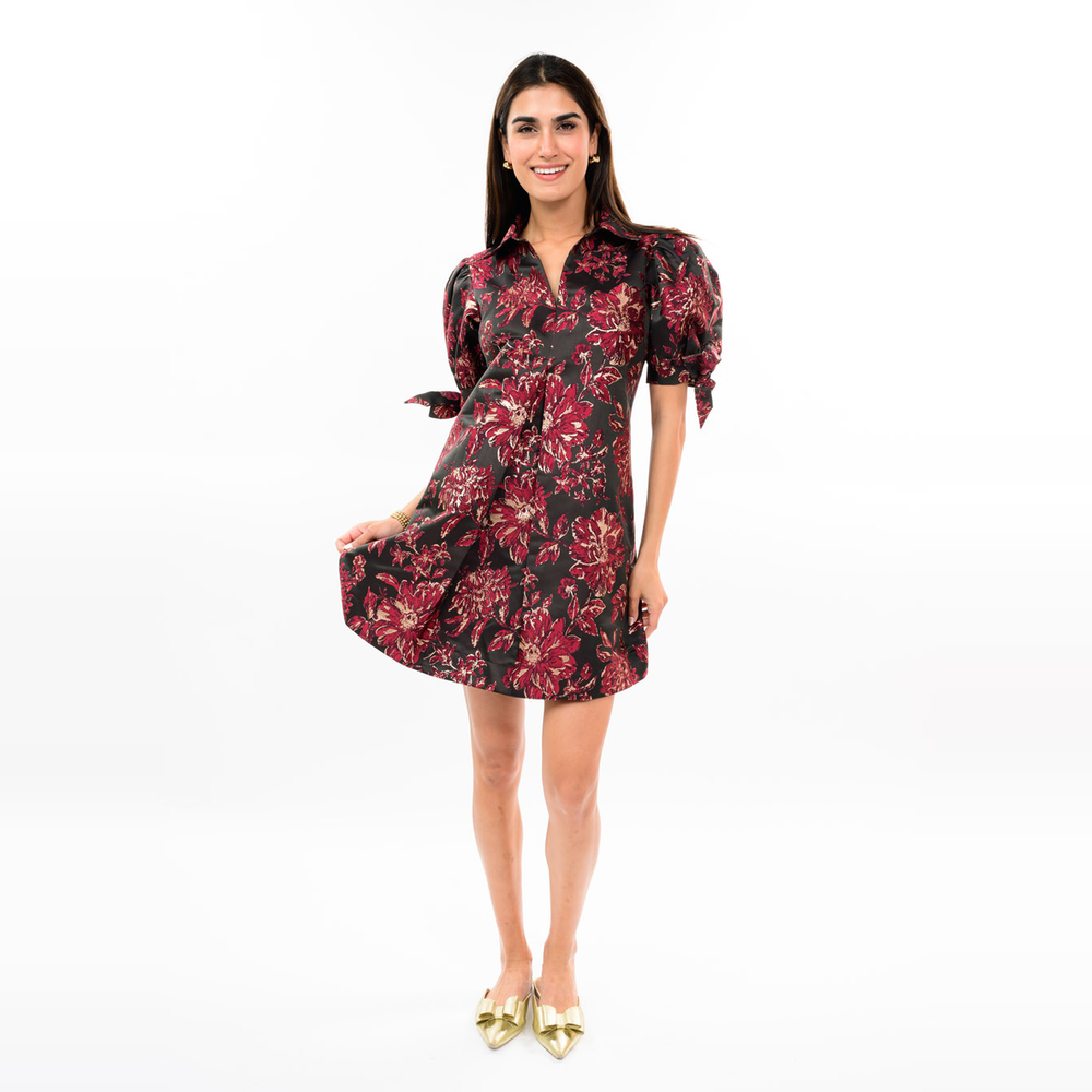 Ivy Jane Brocade Bow Sleeve Dress_IVY JANE_73715