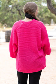 Hot Pink Oversized Sweater
