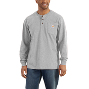 Light Gray Long Sleeve Henley T Shirt With Pocket