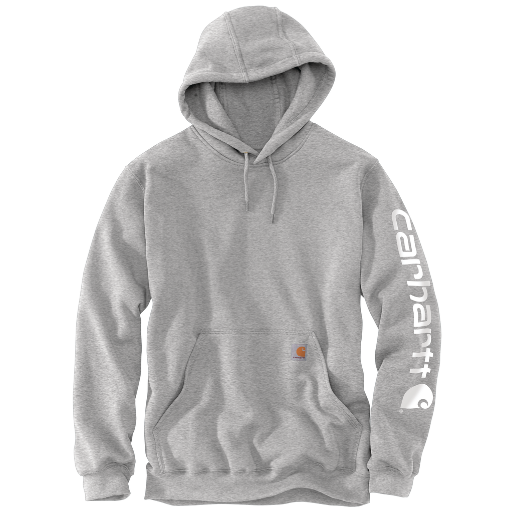 Carhartt Loose Fit Midweight Logo Sleeve Hoodie Heather Grey Buck Doe s Style
