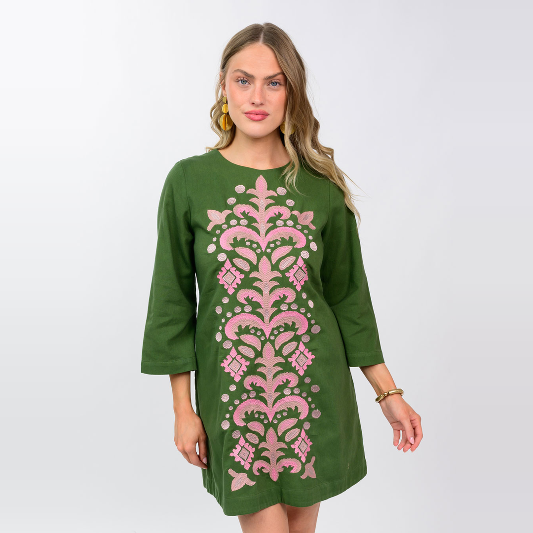 Ivy Jane Panel Embroidered Shift Dress_IVY JANE_73711