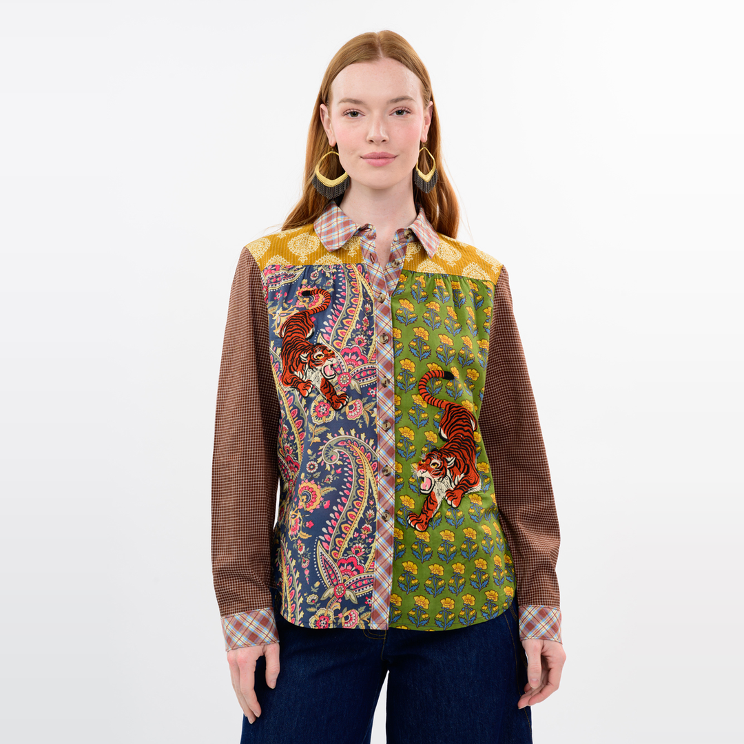 Ivy Jane Tiger Embroidered Patch Shirt_IVY JANE_630411