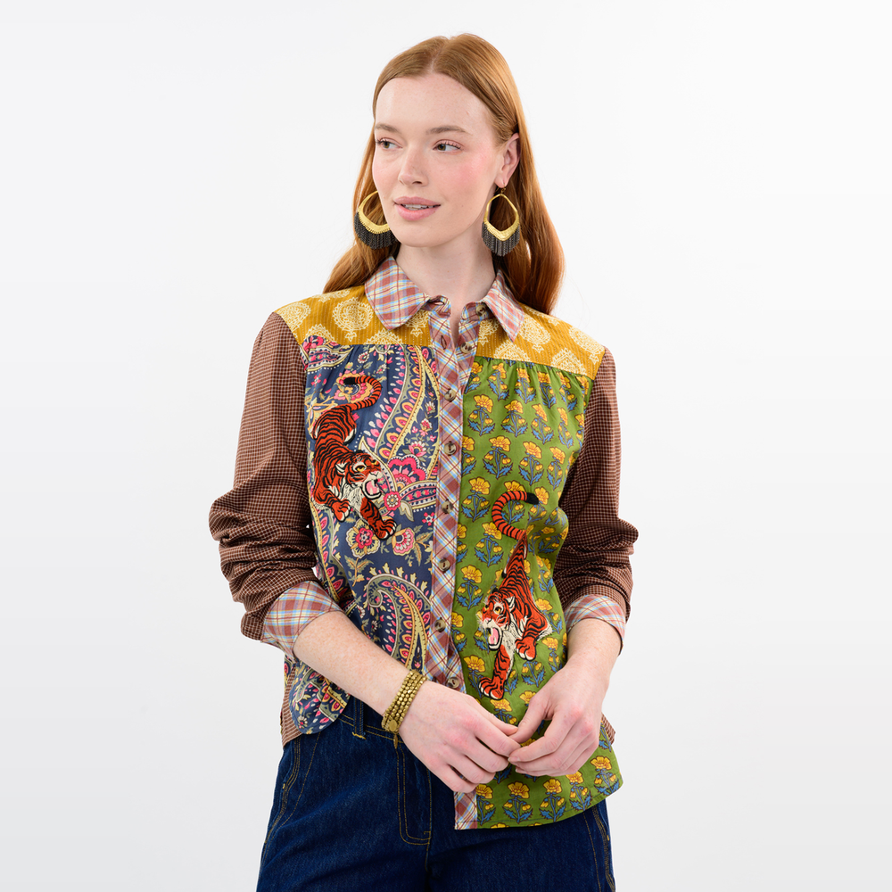 Ivy Jane Tiger Embroidered Patch Shirt_IVY JANE_630411