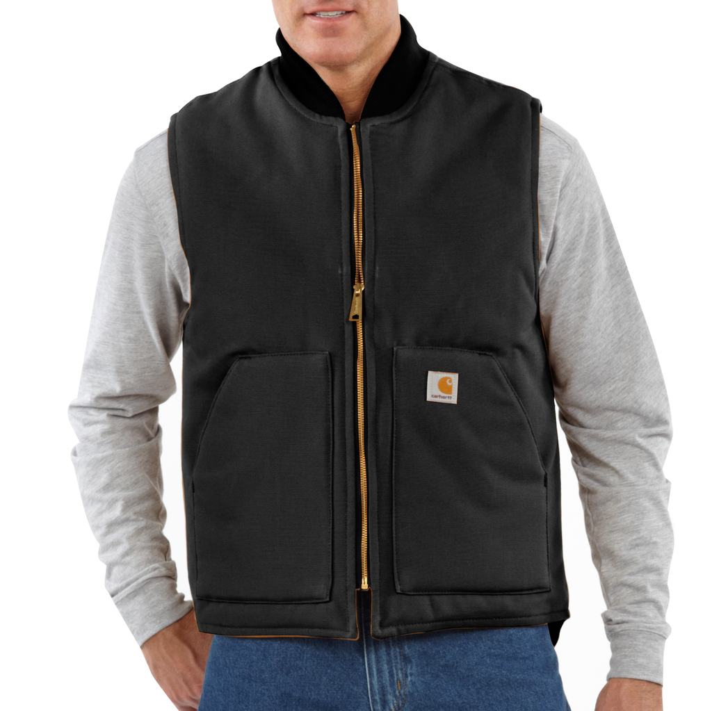 Carhartt Men's Rain Defender Relaxed Fit Reversible Fleece Jacket, Black/Carhartt Brown, XL