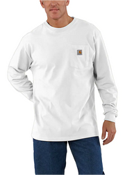 White Long Sleeve T Shirt With Pocket