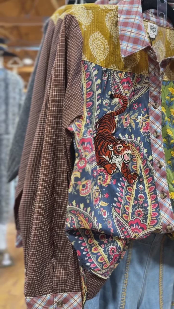 Ivy Jane Tiger Embroidered Patch Shirt