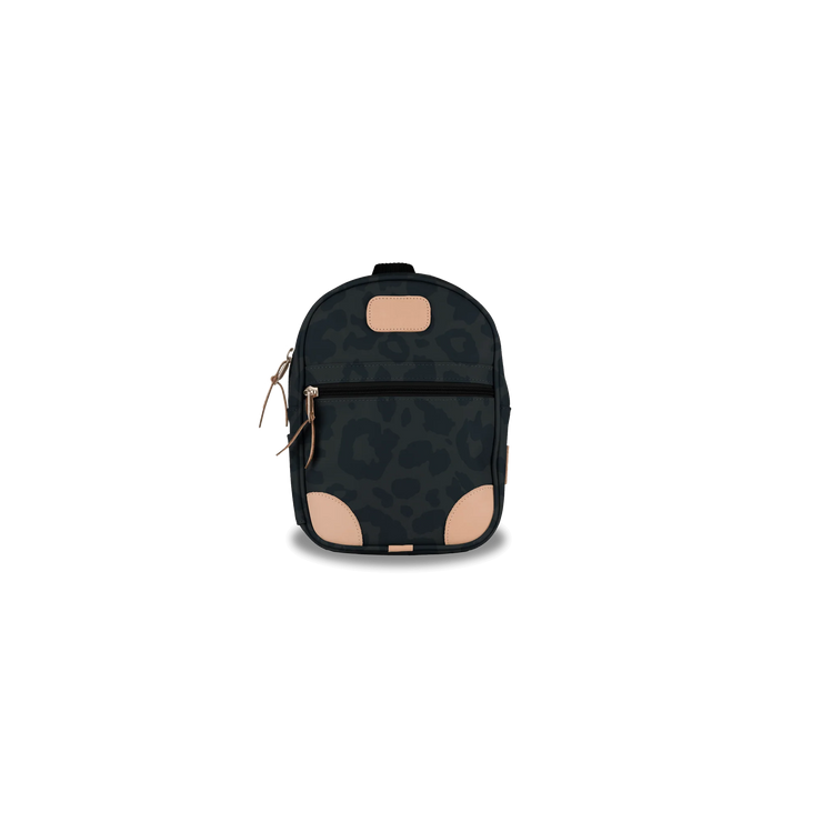 Mini Backpack Dark Leopard Coated Canvas